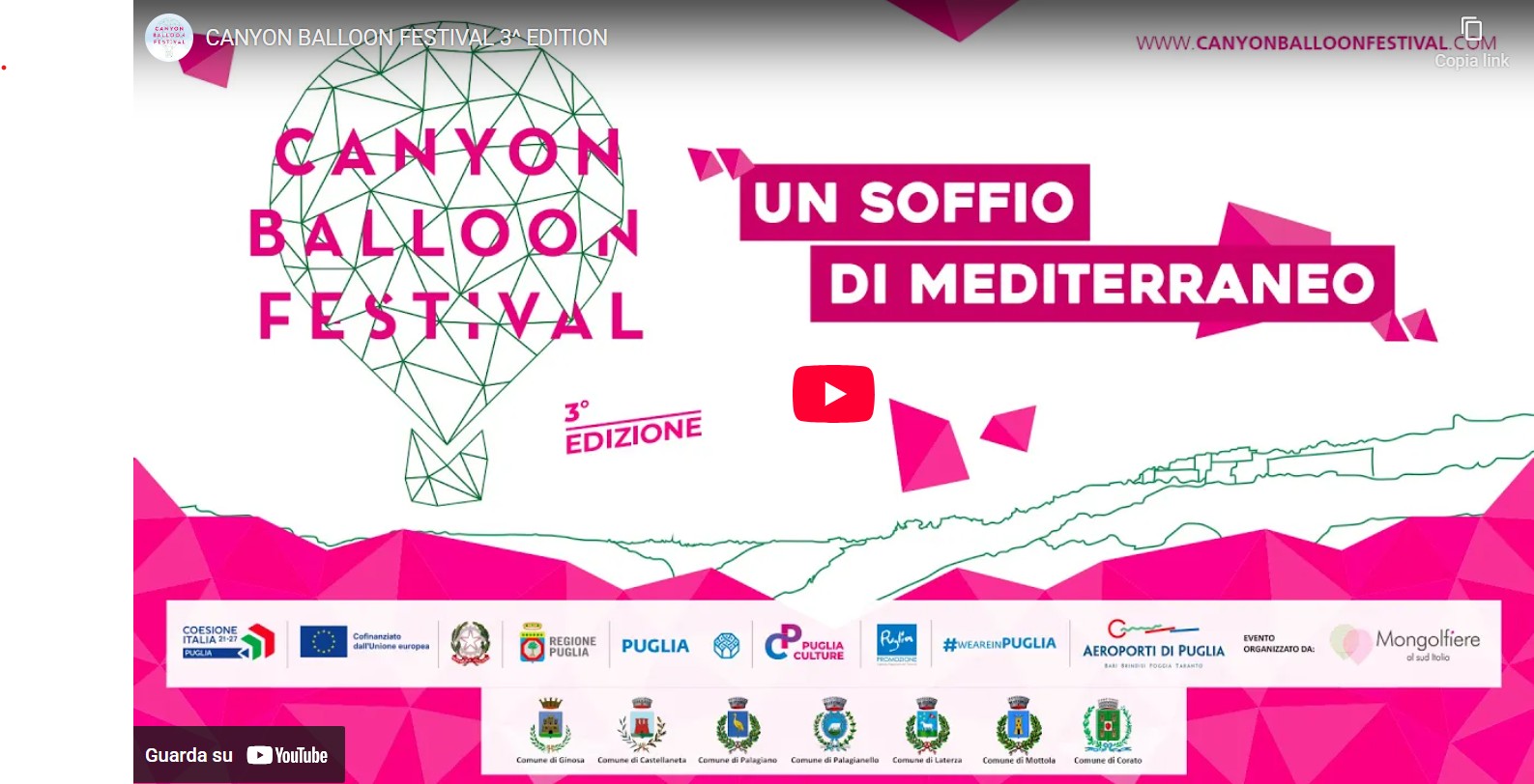 Canyon Balloon Festival, in Puglia le mongolfiere da tutta Europa